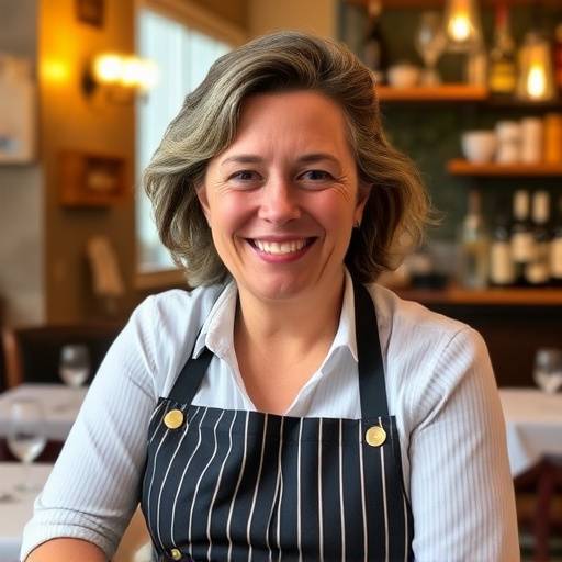 Foto di Giulia Verdi, responsabile della sala della Trattoria del Sole, sorridente e accogliente