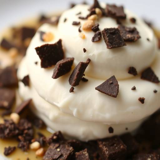 Mascarpone con scaglie di cioccolato fondente e amaretti